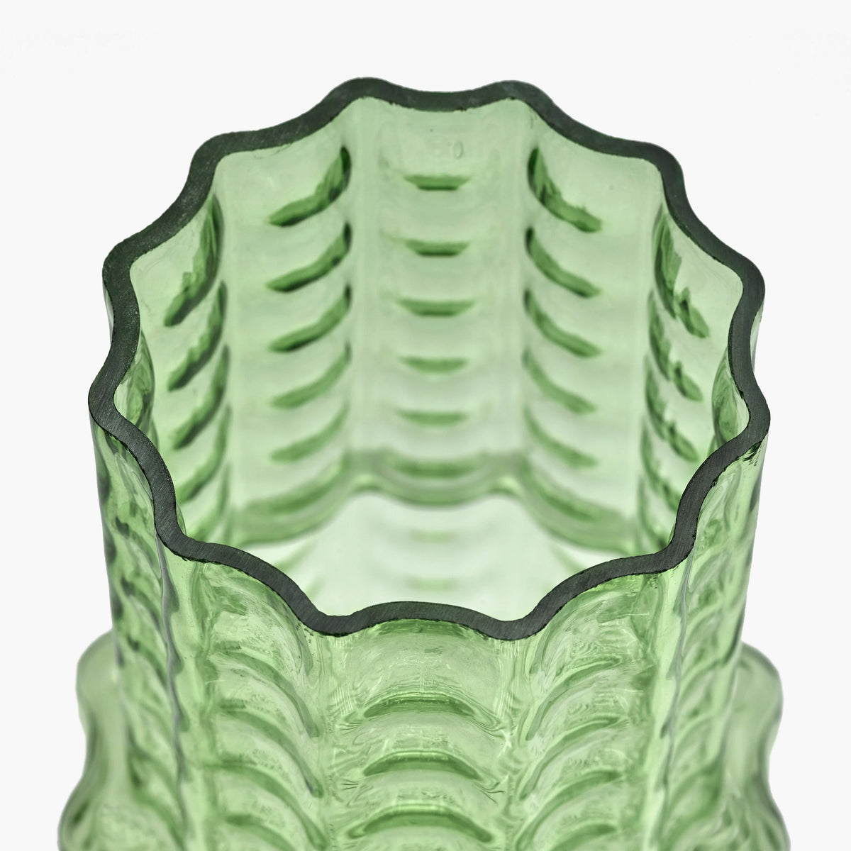 Vase 05 Green Transparent Waves