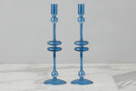Candlestick glass Lrg Sapphire Blue