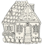Placemat Paper - Die Cut Gingerbread House (coloring)