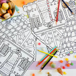 Placemat Paper - Die Cut Gingerbread House (coloring)