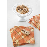 Napkin Cocktail Orange Plaid