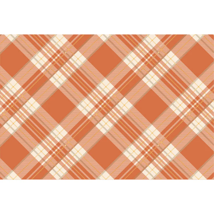 Placemat Paper - Orange Plaid