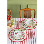 Runner Table Red Linen Stripe
