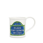 Front view of Saint Germain Des Pres Mug. Handmade in Paris by Marin Montagut