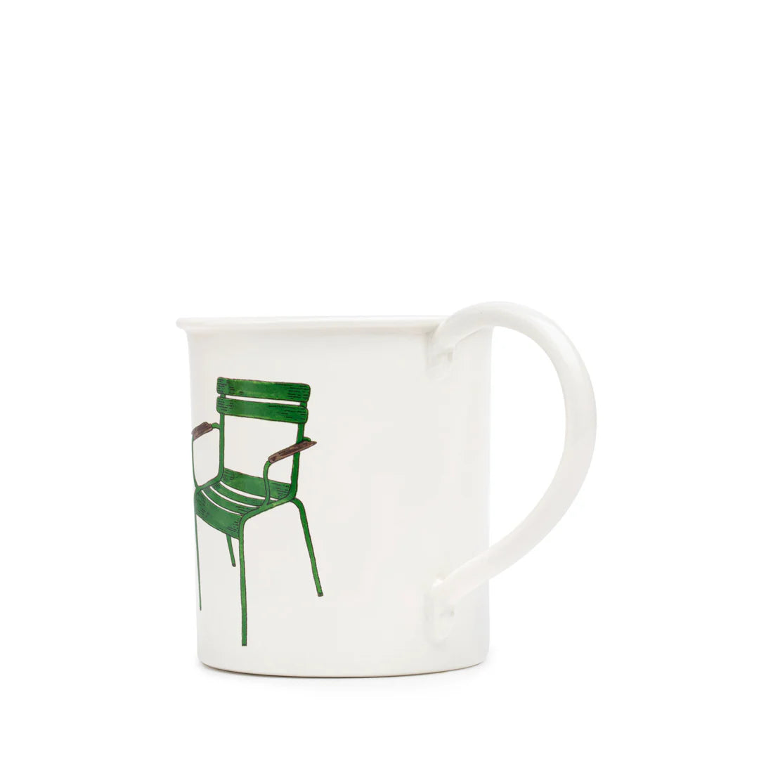 "Side view of the medium-sized Luxembourg Chair Mug, showcasing its elegant design and handcrafted details."