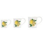 "Front view of the Lemon Mug by Marin Montagut, featuring a vibrant lemon illustration with fresh, cheerful colors.All sizes shown