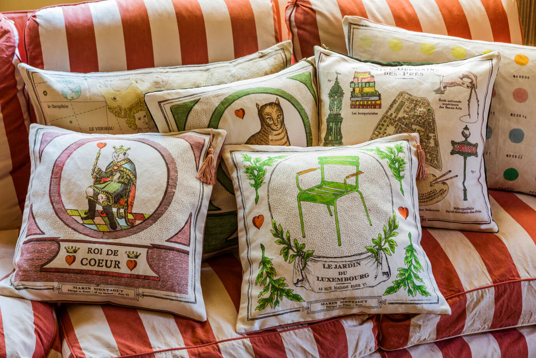 The French Cushion: Saint Germain by Marin Montagut brings a whimsical touch to your home with its charming design. Featuring an illustration by Marin Montagut, this cushion adds a playful element to any space.