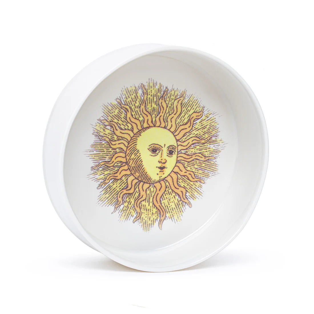 "Side view of the Sun Ramekin showing its 4-inch diameter and detailed design."