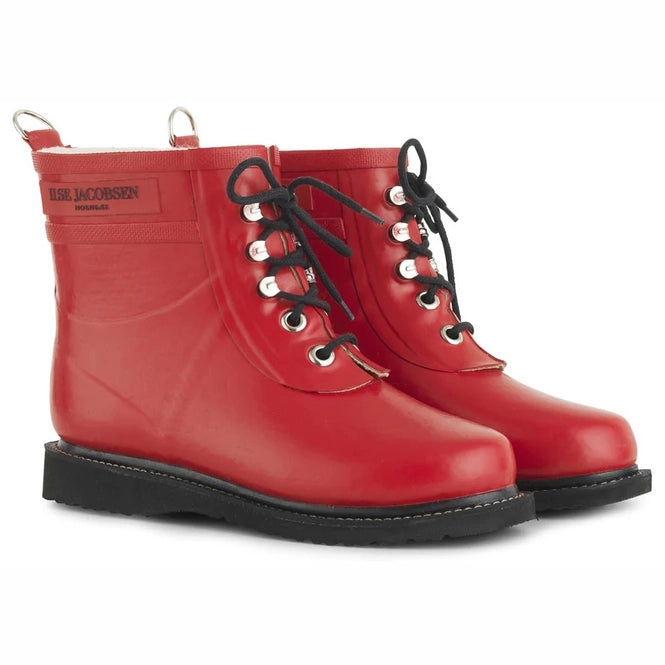 Red ankle rain boots ilse jacobsen