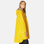 Ilse Jacobsen Light True Rain Raincoat Rain71 in A-line shape with detachable hood, adjustable cuffs, and side seam pockets, waterproof PU fabric, available in size 38/Small/8/10