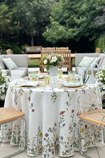 Tablecloth Linen Round 102" - S&B x John Derian 'Botanical Wildflower'