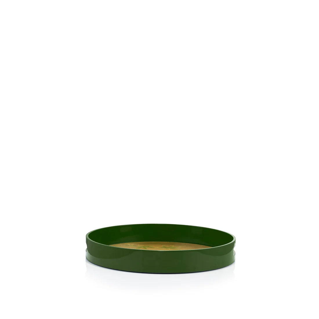 Tray Gold Leaf Passiflora Round Lacquered Tray - 14"