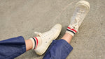 Socks Womens Ecru/Blue/Orange Ankle