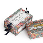 "Soap Bonjour Sicile by Marin Montagut, handcrafted in Grasse, France, with a refreshing orange blossom scent. Wrapped in marbled paper for a luxurious touch. Free from parabens, GMOs, and palm oil."