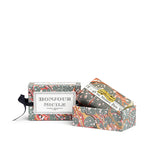 "Soap Bonjour Sicile by Marin Montagut, handcrafted in Grasse, France, with a refreshing orange blossom scent. Wrapped in marbled paper for a luxurious touch. Free from parabens, GMOs, and palm oil."