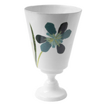 Astier de Villatte Blue Iris Vase – Handmade Parisian ceramic vase with blue iris design, John Derian Collection