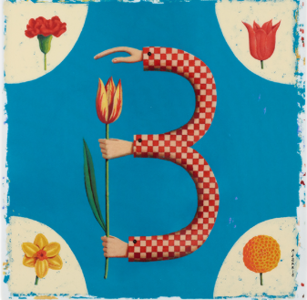 Plaque Porcelain Letter B