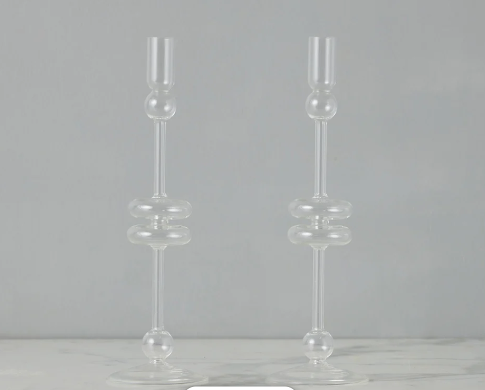 Candlestick Glass Lrg Clear