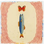 Plaque porcelain Letter I