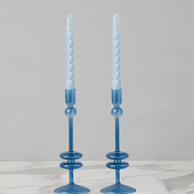 Candlestick Med Sapphire Blue