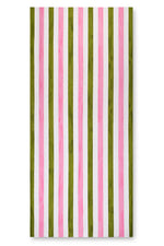 Tablecloth Stripe Linen Rose Pink & Avocado Green