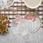 Placemat Paper Coloring Turkey Die Cut