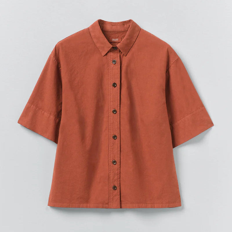 Shirt Linen Poplin Terracotta S