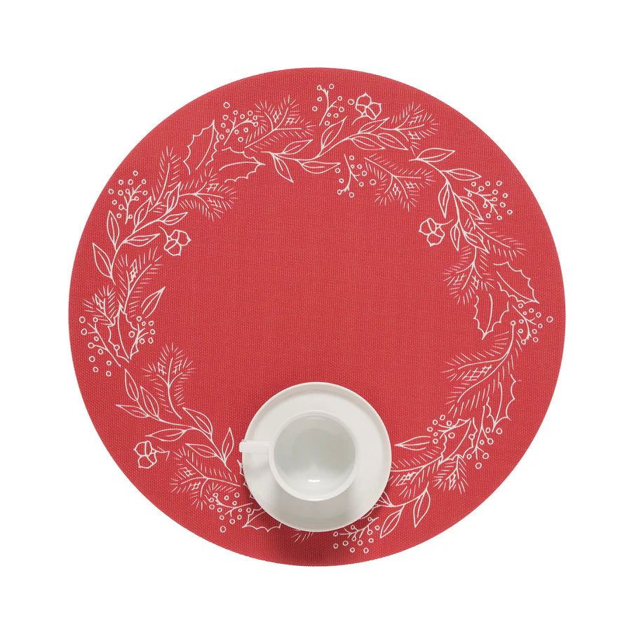Placemat Martha Stewart 15" Rd Wreath