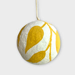 Orn Yellow and White Bauble