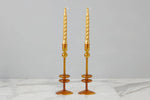 Candlestick Glass, Medium, Amber Orange