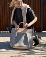 Frankie Merino Wool Tote in Granite