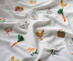 Spring Farm EmbroideredTea Towel