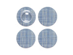 Coasters Round 4" (Set of 4) Mini Basketweave - Chambray