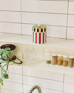 Short Stripe Metal Canister