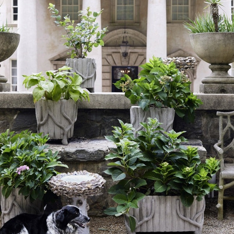 Square Faux Bois Planter