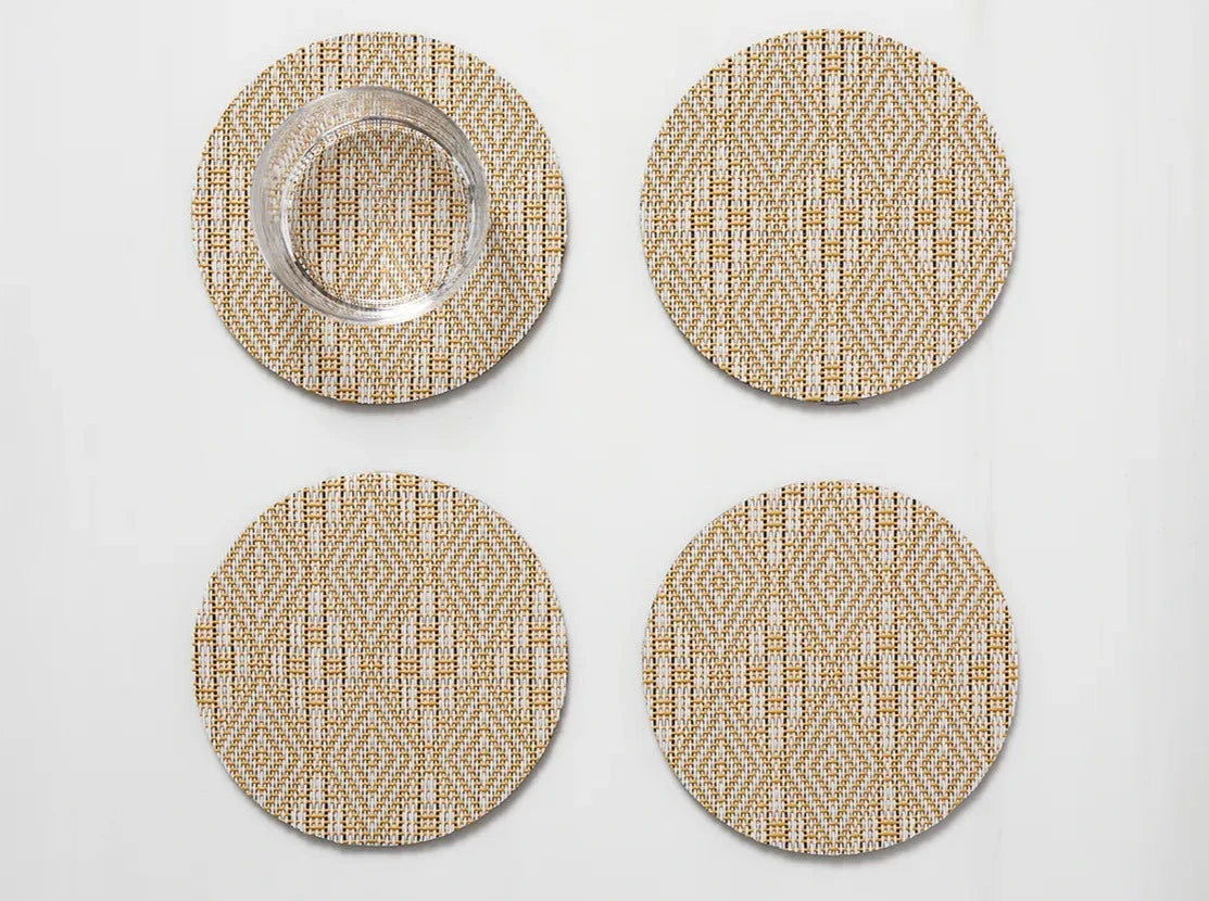 Boxwood Wheat Flax Coasters Set of 4