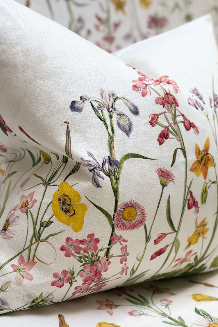 Cushion 'Our June' floral linen cushion 20x20