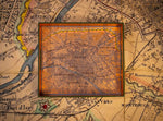 Tray Lacquered Rect Paris Map Gold Leaf 16"x14"x2"