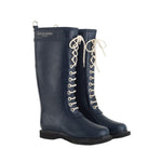 Tall Rain Boot Rub 1 laced up. ilse jacobsen.