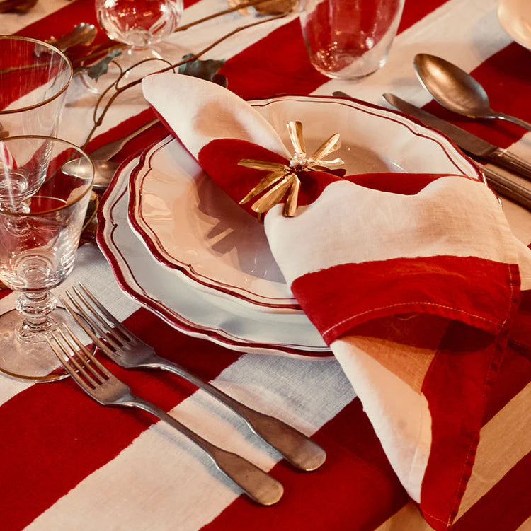 Napkin Stripe Red/White