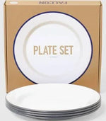 Plate Set Enamel Pigeon Grey
