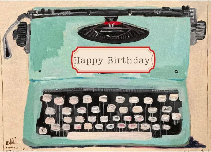 Card Happy Birthday Typewriter