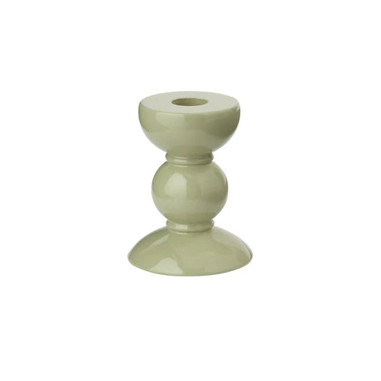 Sage Green Bobbin Candlestick