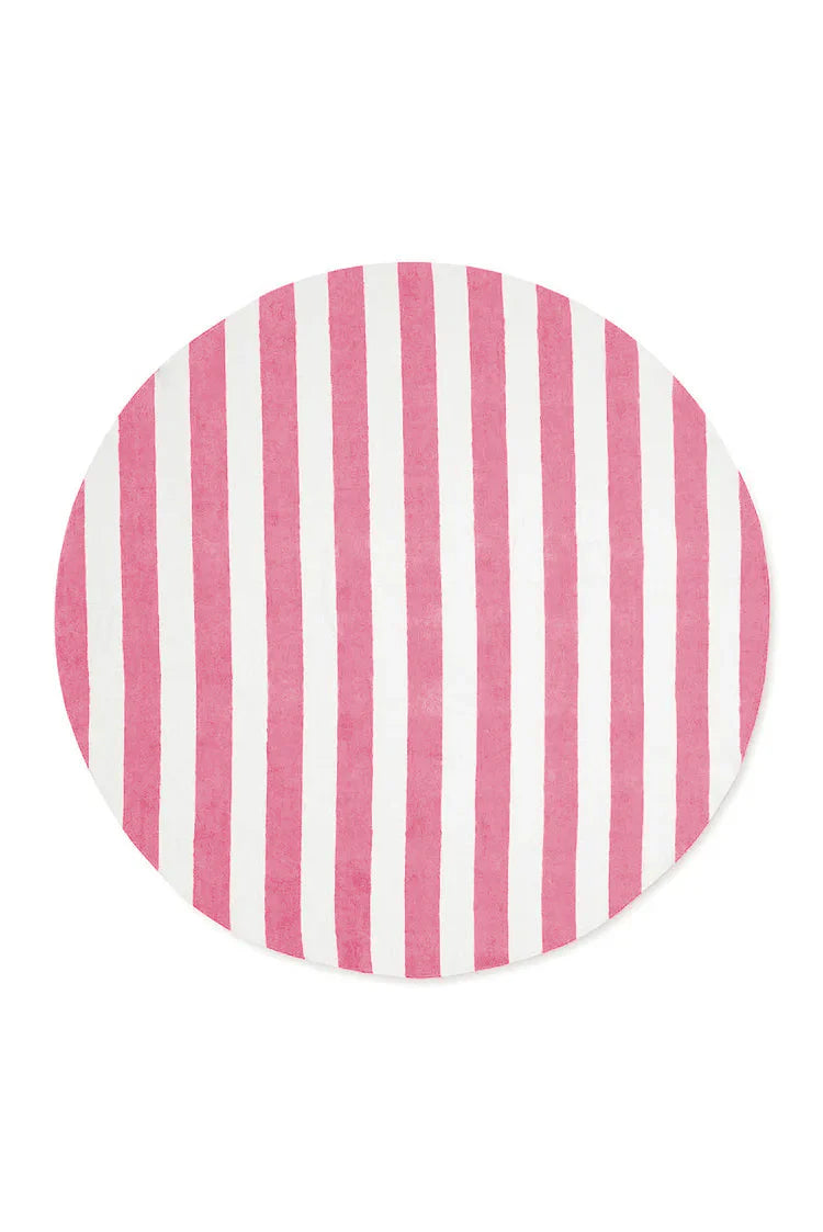 Tablecloth Stripe Linen White & Pink