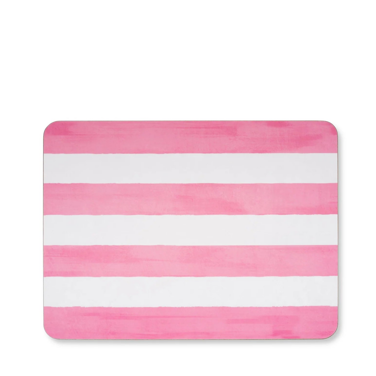 Placemat Stripe Cork-Backed, Rose Pink, 29 x 38cm
